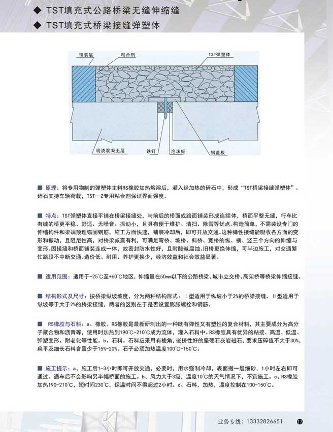 TST填充式公路橋梁無縫伸縮縫